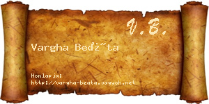 Vargha Beáta névjegykártya