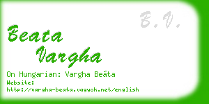 beata vargha business card
